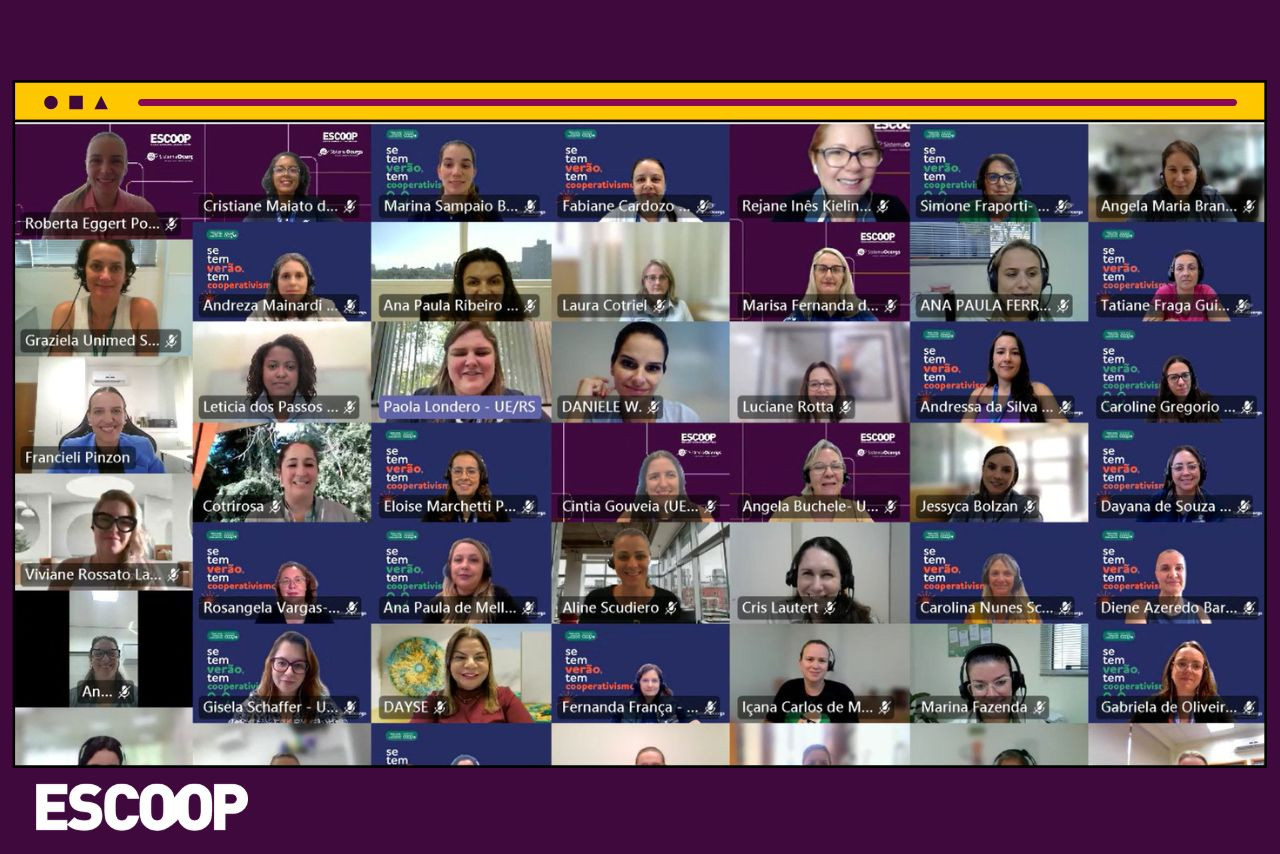 Divulgação: Escoop Participantes reúnem-se virtualmente em curso promovido pela Escoop, reforçando o compromisso das cooperativas com a qualificação profissional e o fortalecimento do cooperativismo.