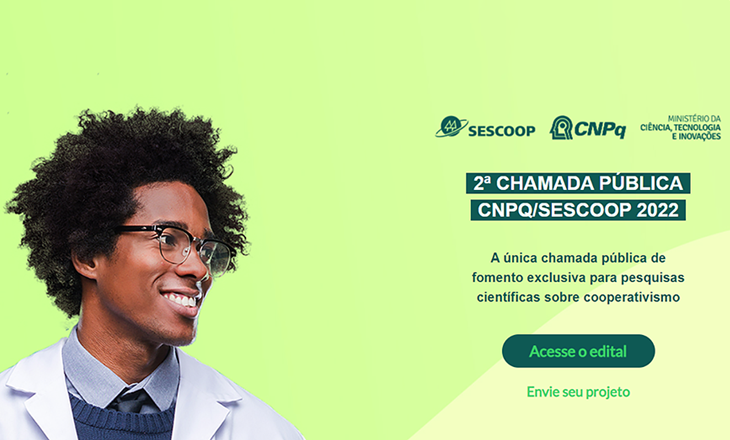 Sescoop e CNPq lançam chamada pública de fomento exclusiva para pesquisas científicas sobre cooperativismo